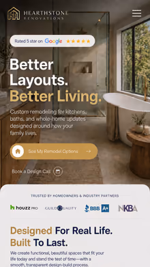 Mobile remodeling contractor website example